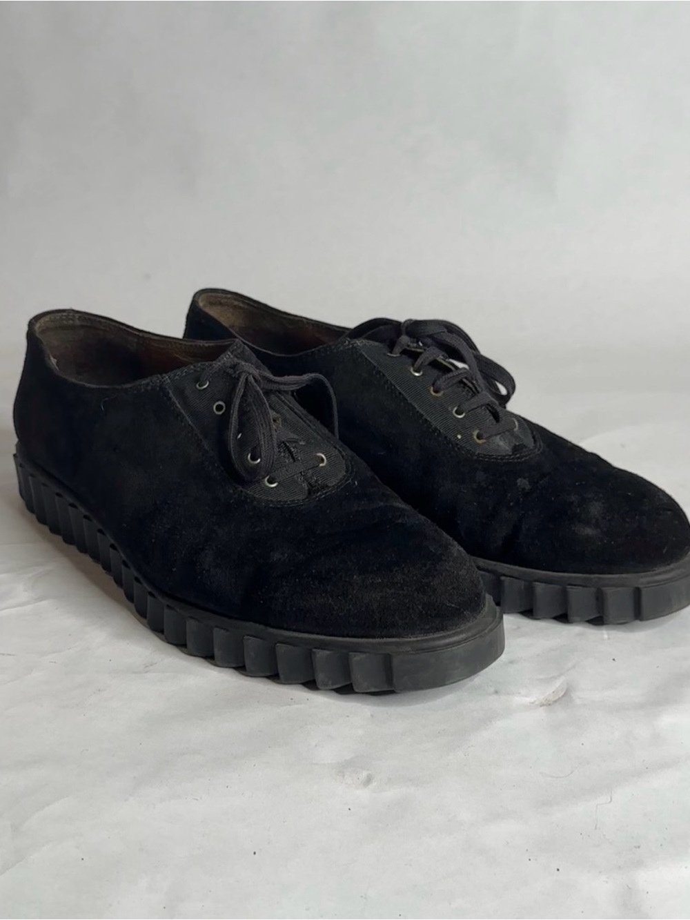 Cesare Paciotti Black Suede Lace-Up Derby Shoes